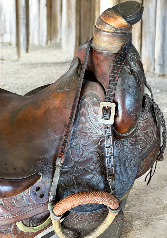 Hackamore/Bosal Hanger - Tribal Design - Hermann Oak Leather