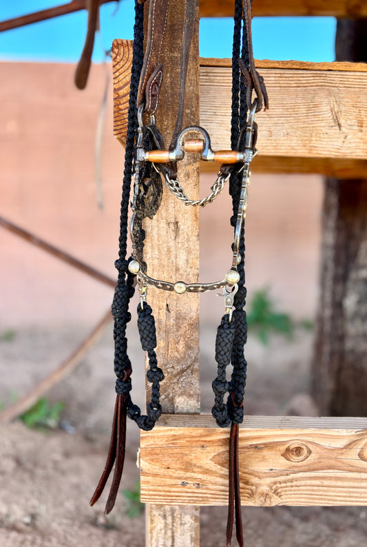 Mule Tape Split Reins, Round Braid with Buttons, - Assorted colors - Made to order (popper styles vary)