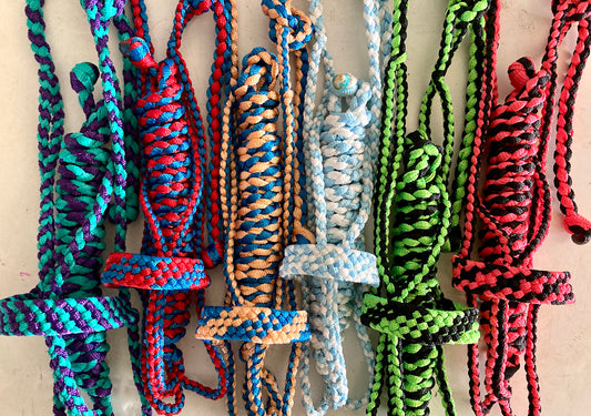 Mule Tape Halters with 8ft Lead - Multi color! Made to Order - All sizes