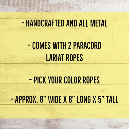 Mini Roping Dummy - All Metal - Table Roping Dummy with Paracord Lariat Ropes - Roping Gifts - Made to Order