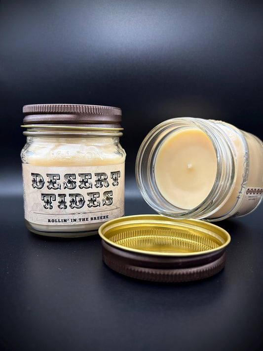 Desert Tides (Beach Linen Scent): Western Candles, Rustic Candles, Hand-Poured in Arizona, Coconut Apricot Soy Wax