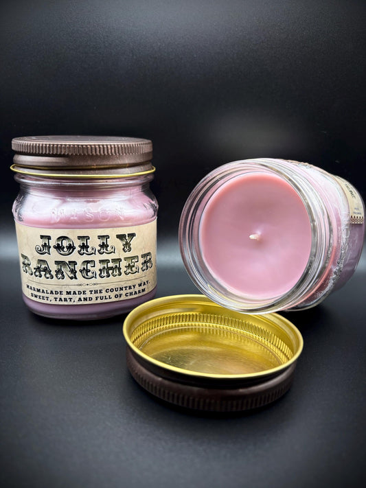 Jolly Rancher (Cranberry Apple Marmalade Scent): Western Candles, Rustic Candles, Hand-Poured in Arizona, Coconut Apricot Soy Wax
