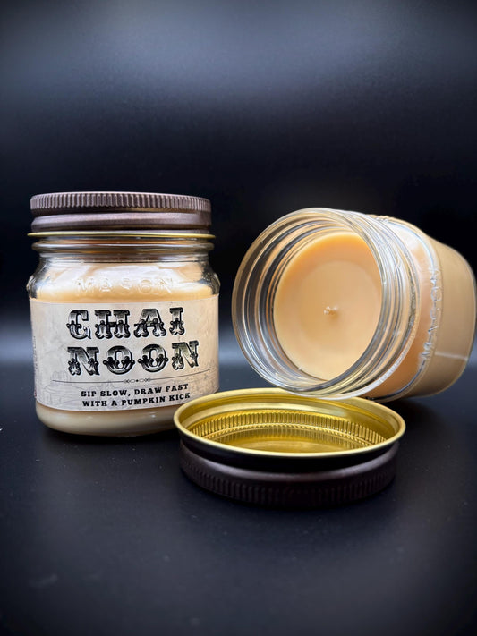 Chai Noon (Pumpkin Spice Chai Scent): Western Candles, Rustic Candles, Hand-Poured in Arizona, Coconut Apricot Soy Wax