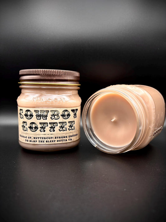 Cowboy Coffee (Fresh Coffee Scent): Western Candles, Rustic Candles, Hand-Poured in Arizona, Coconut Apricot Soy Wax
