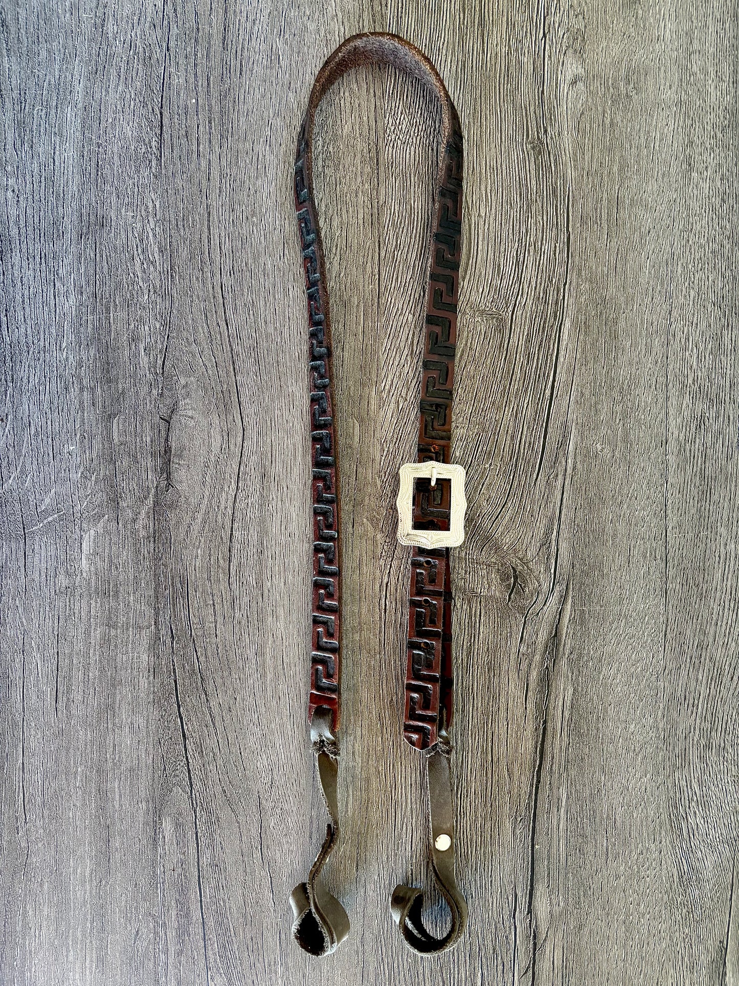Hackamore/Bosal Hanger - Tribal Design - Hermann Oak Leather