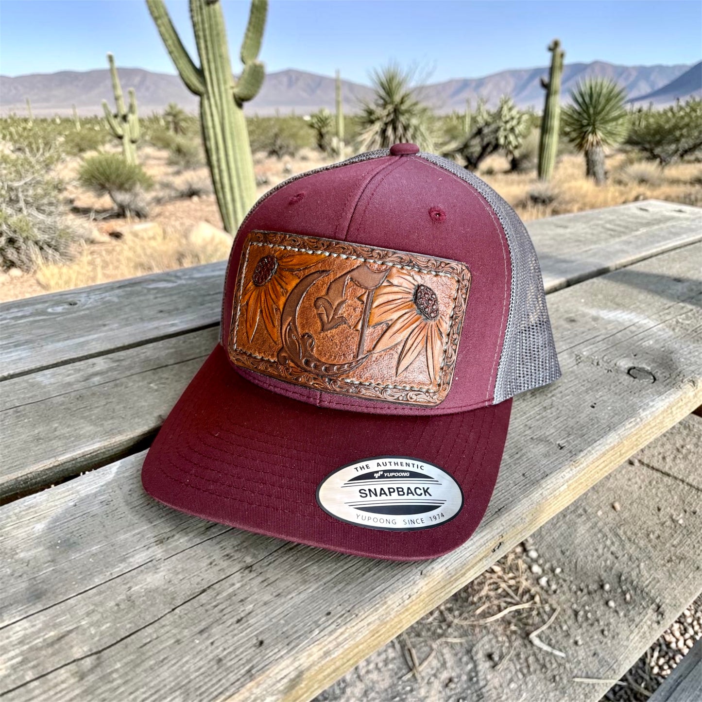 Sunflower Letter Patch Hat - Adult Snapback