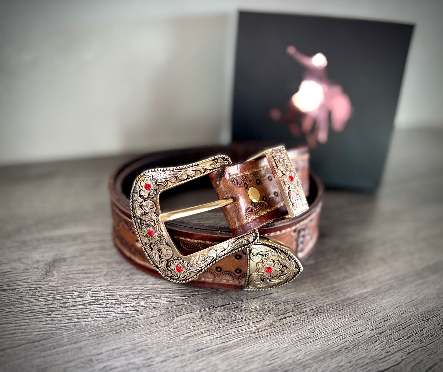 Handmade Leather Belt with Buckle, Western Cowgirl Belt - Hermann Oak Leather