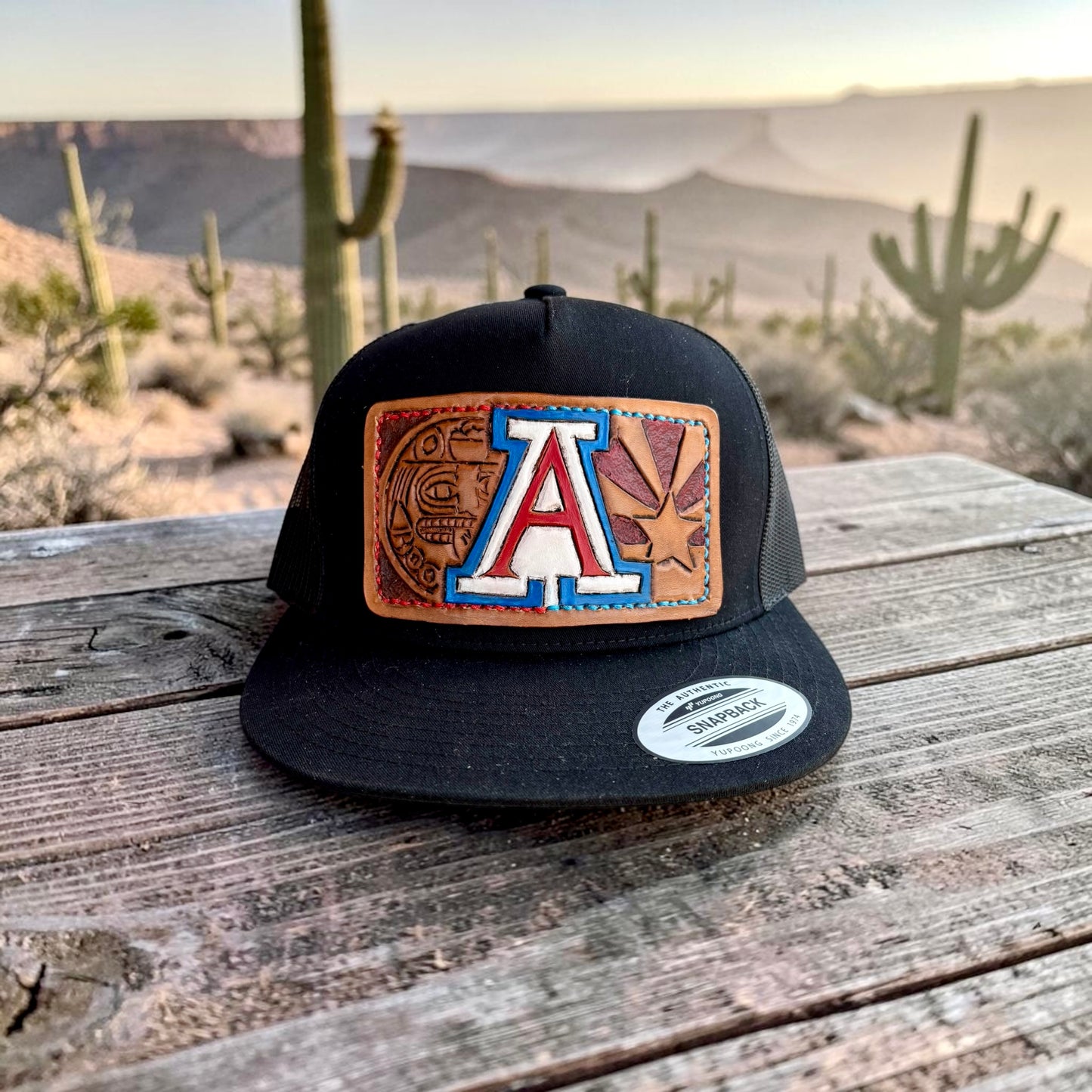 University of Arizona Leather Patch Hat - Adult Snapback