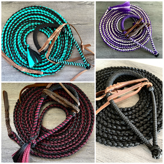 CUSTOM Lariat Hackamore with Braided Core and Mecate Set - Fits most Horses - Made to Order