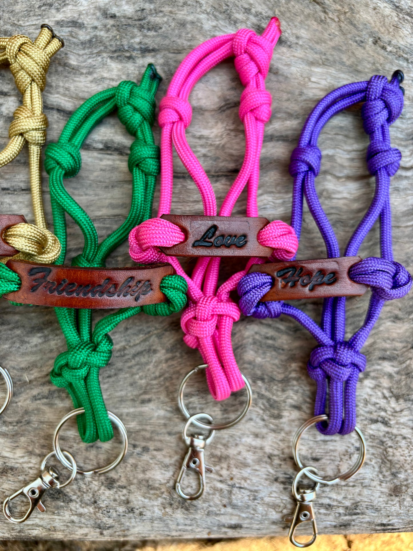Words of Inspiration Leather Halter Keychain - Gift Items