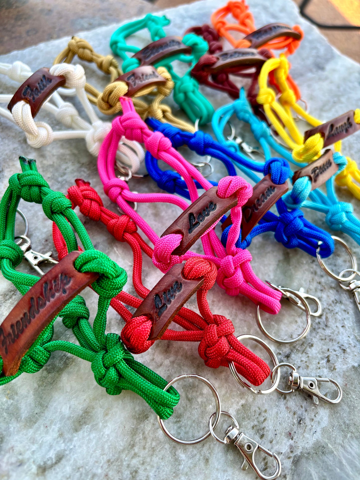 Words of Inspiration Leather Halter Keychain - Gift Items