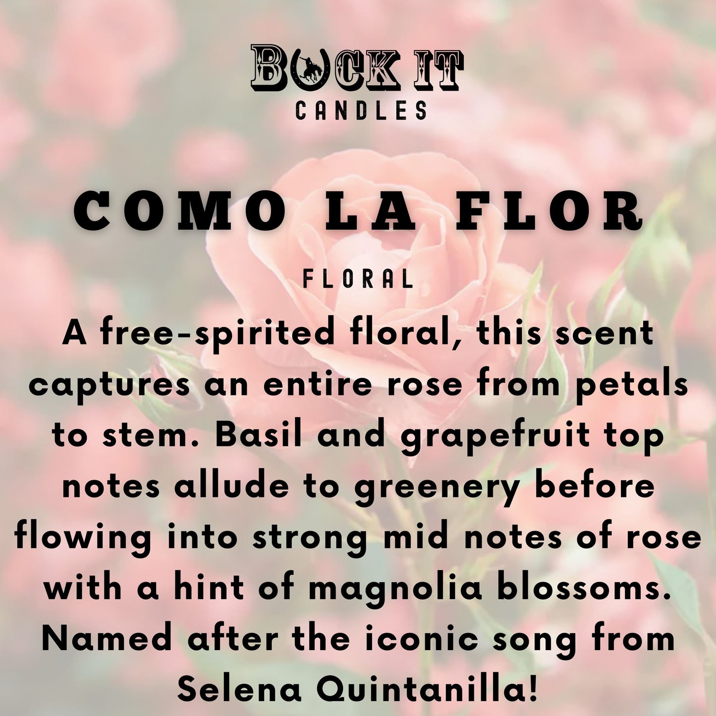 Como La Flor (Bohemian Rose Scent): Western/Rustic Candles, Hand-Poured in Arizona, Coconut Apricot Soy Wax