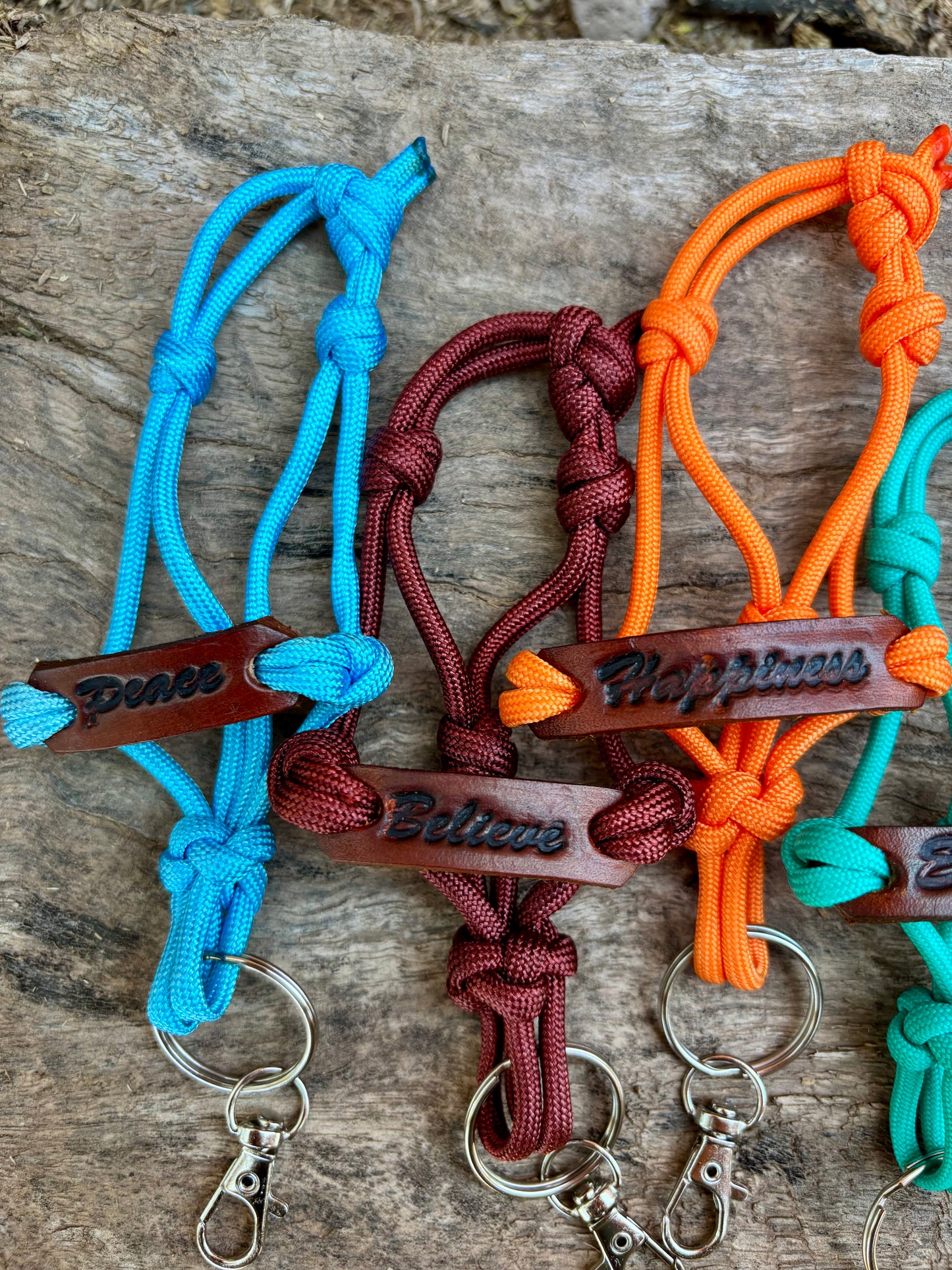 Words of Inspiration Leather Halter Keychain - Gift Items