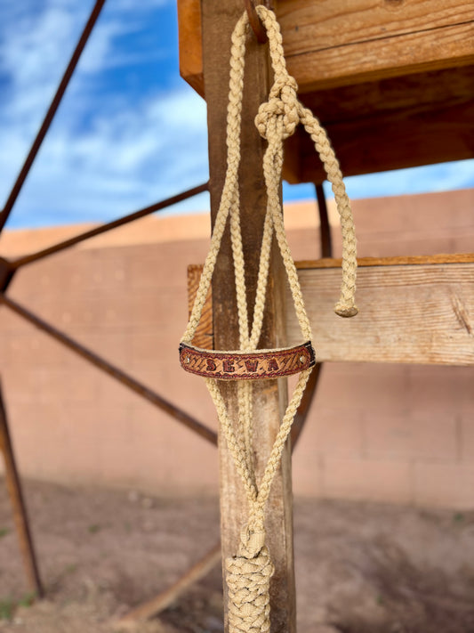 Personalized Mule Tape Halters with 8ft Lead Line - Assorted colors