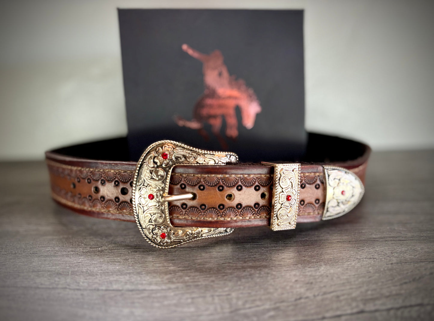 Handmade Leather Belt with Buckle, Western Cowgirl Belt - Hermann Oak Leather