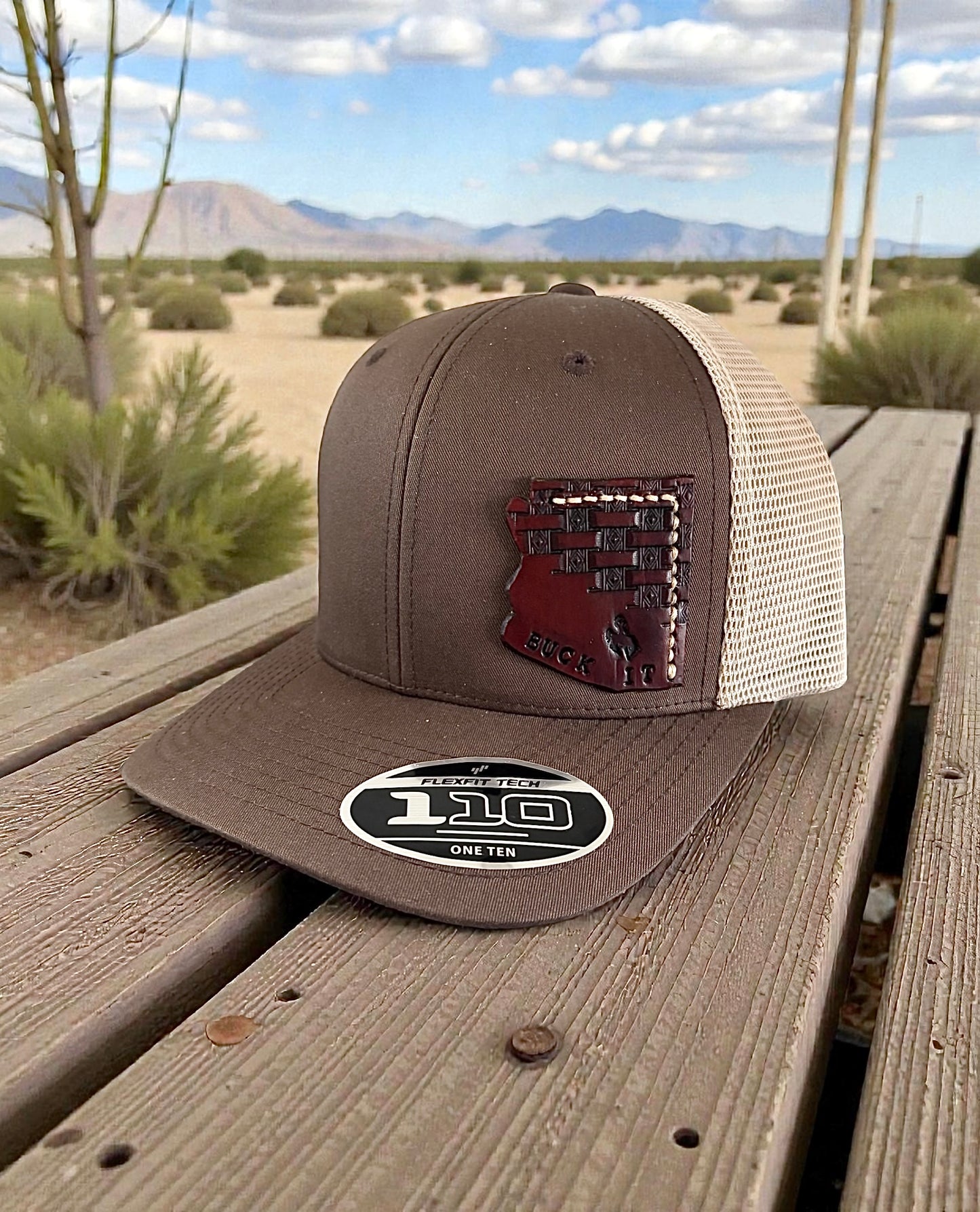 Personalized Leather State Patch Hat - Adult Snapback