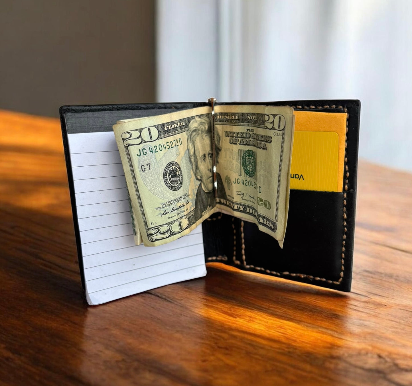 USMC Devil Dog Money Book Wallet - Hermann Oak Leather