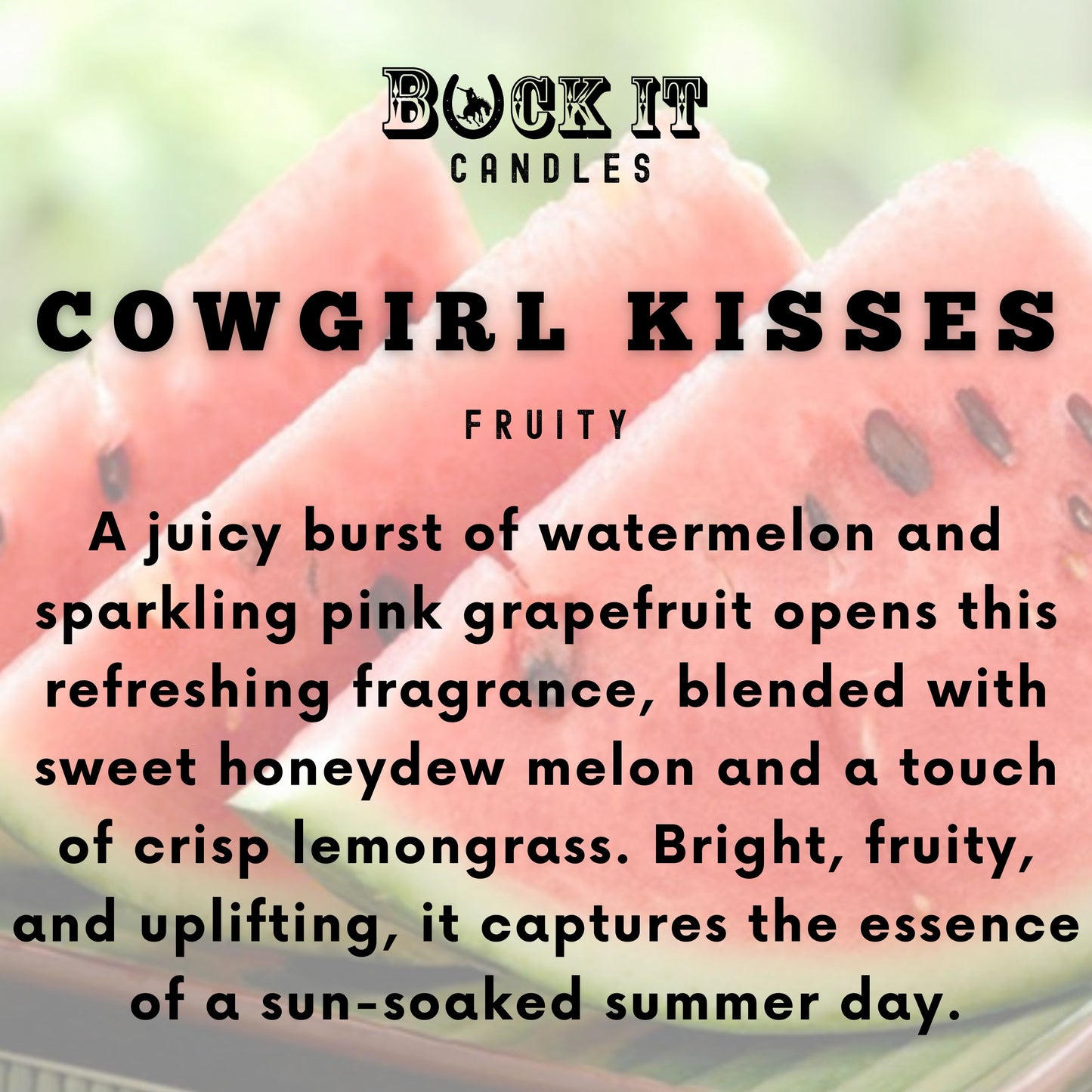 Cowgirl Kisses (Watermelon Scent): Western/Rustic Candles, Hand-Poured in Arizona, Coconut Apricot Soy Wax