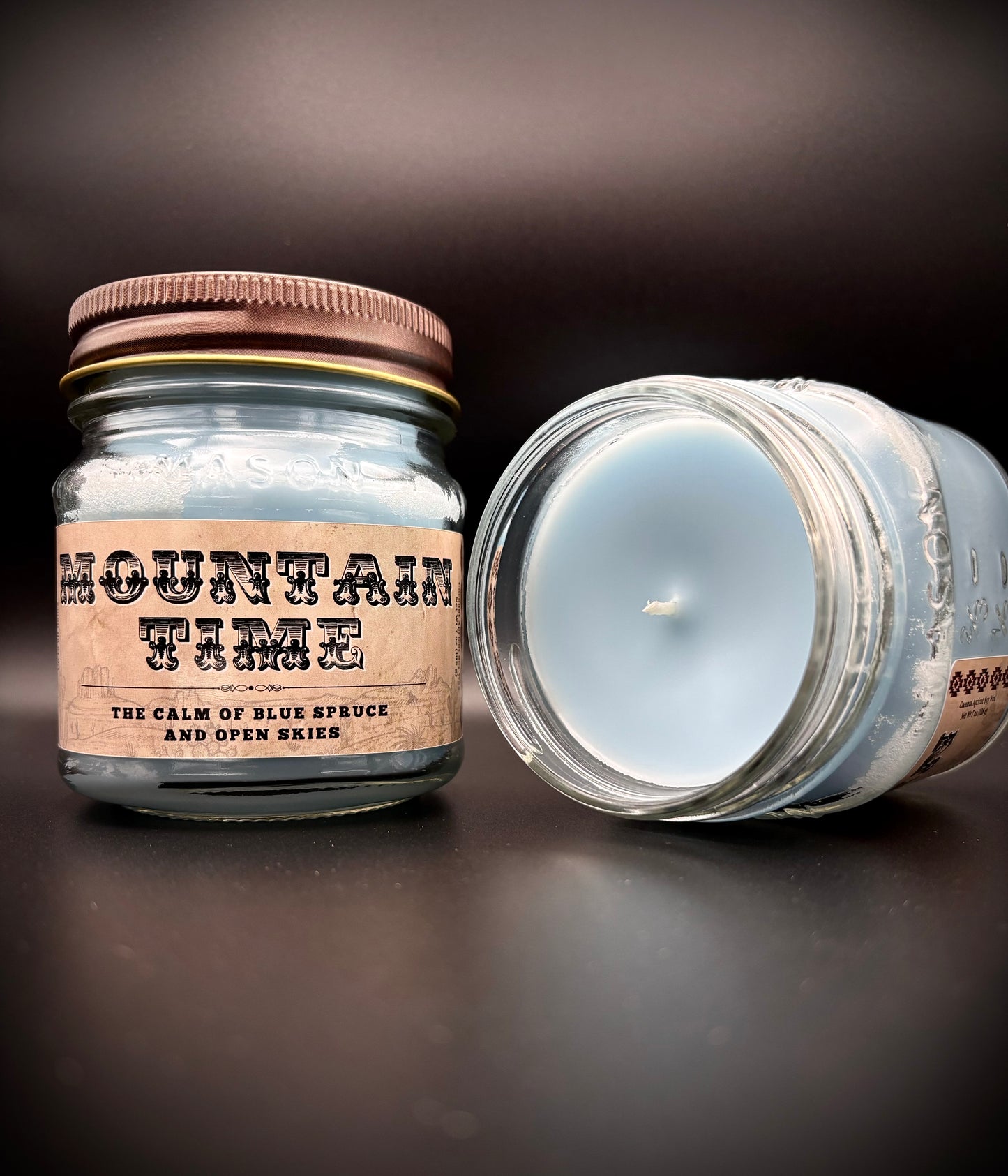 Mountain Time (Blue Spruce Scent): Western/Rustic Candles, Hand-Poured in Arizona, Coconut Apricot Soy Wax