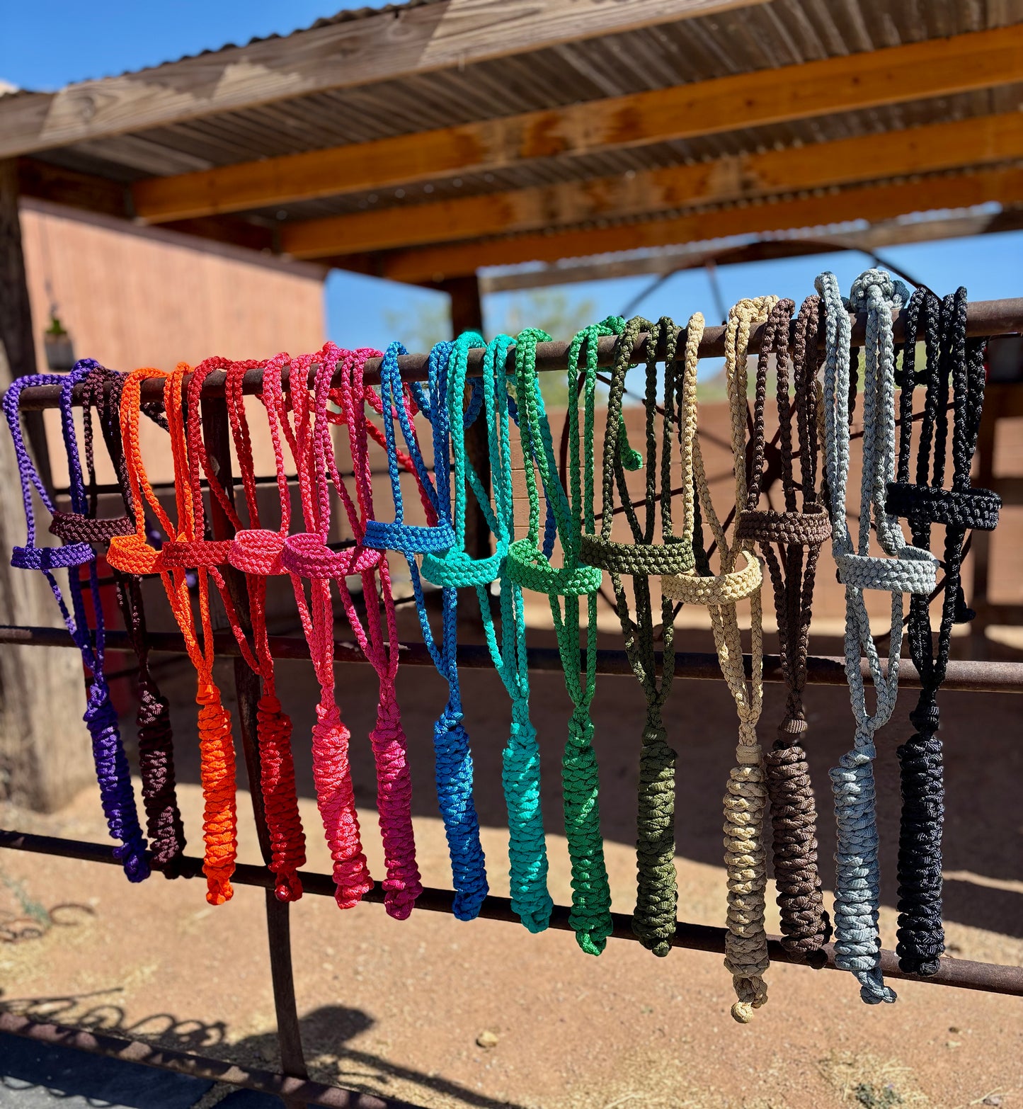 Mule Tape Halters with 8ft Lead Line - Assorted colors - All Sizes