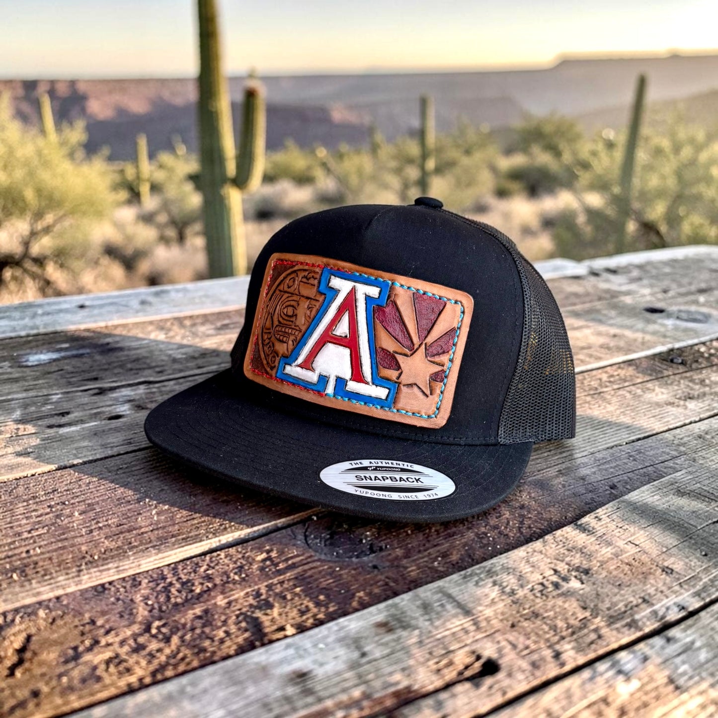 University of Arizona Leather Patch Hat - Adult Snapback