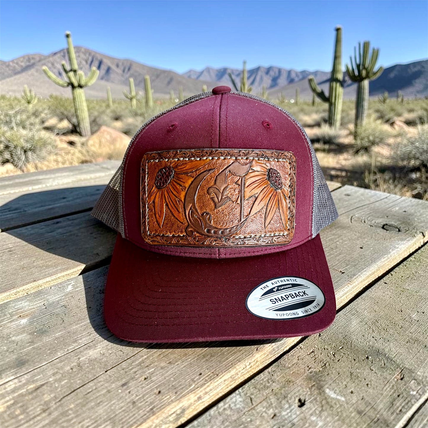 Sunflower Letter Patch Hat - Adult Snapback