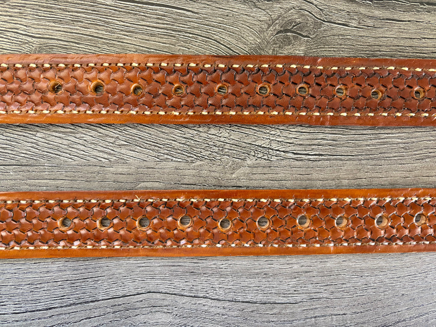 Off Billet Strap Set, Handmade Tooled Leather - Hermann Oak Leather