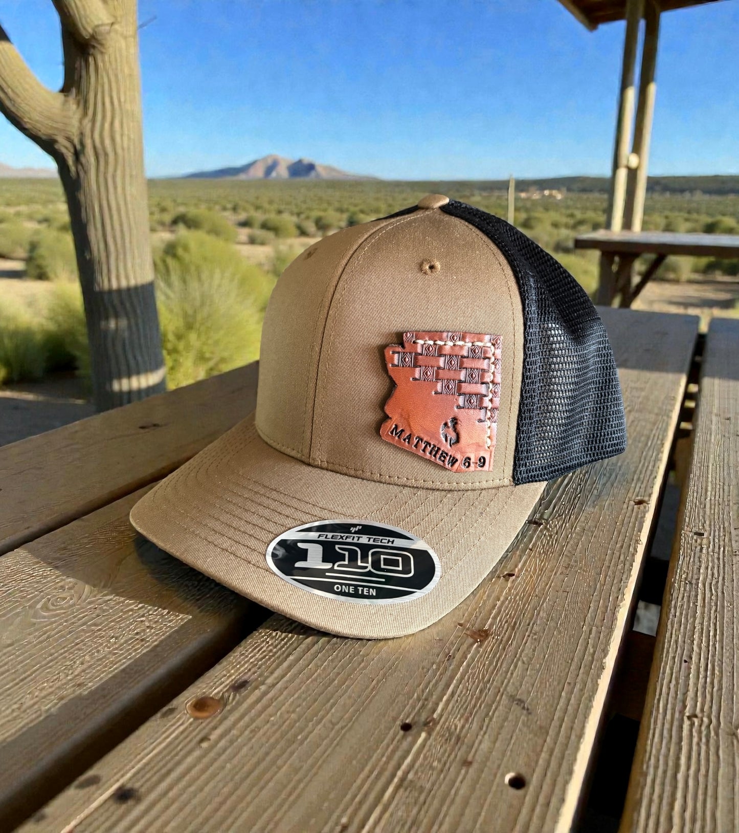 Personalized Leather State Patch Hat - Adult Snapback