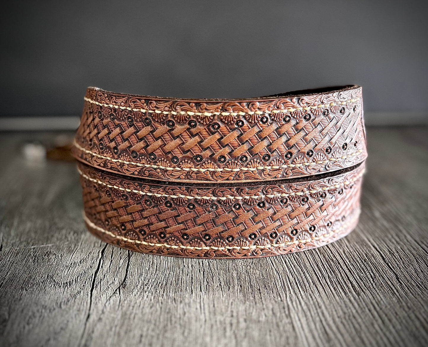 Handmade Leather Belt with Silver Buckle
