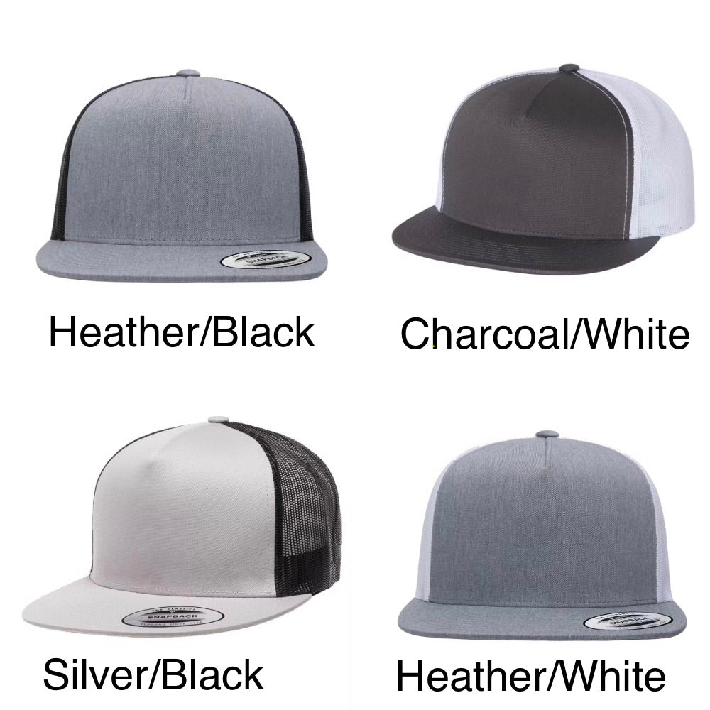 Hackamore Horse Leather Patch Flat Bill Trucker Hat - Adult Snapback