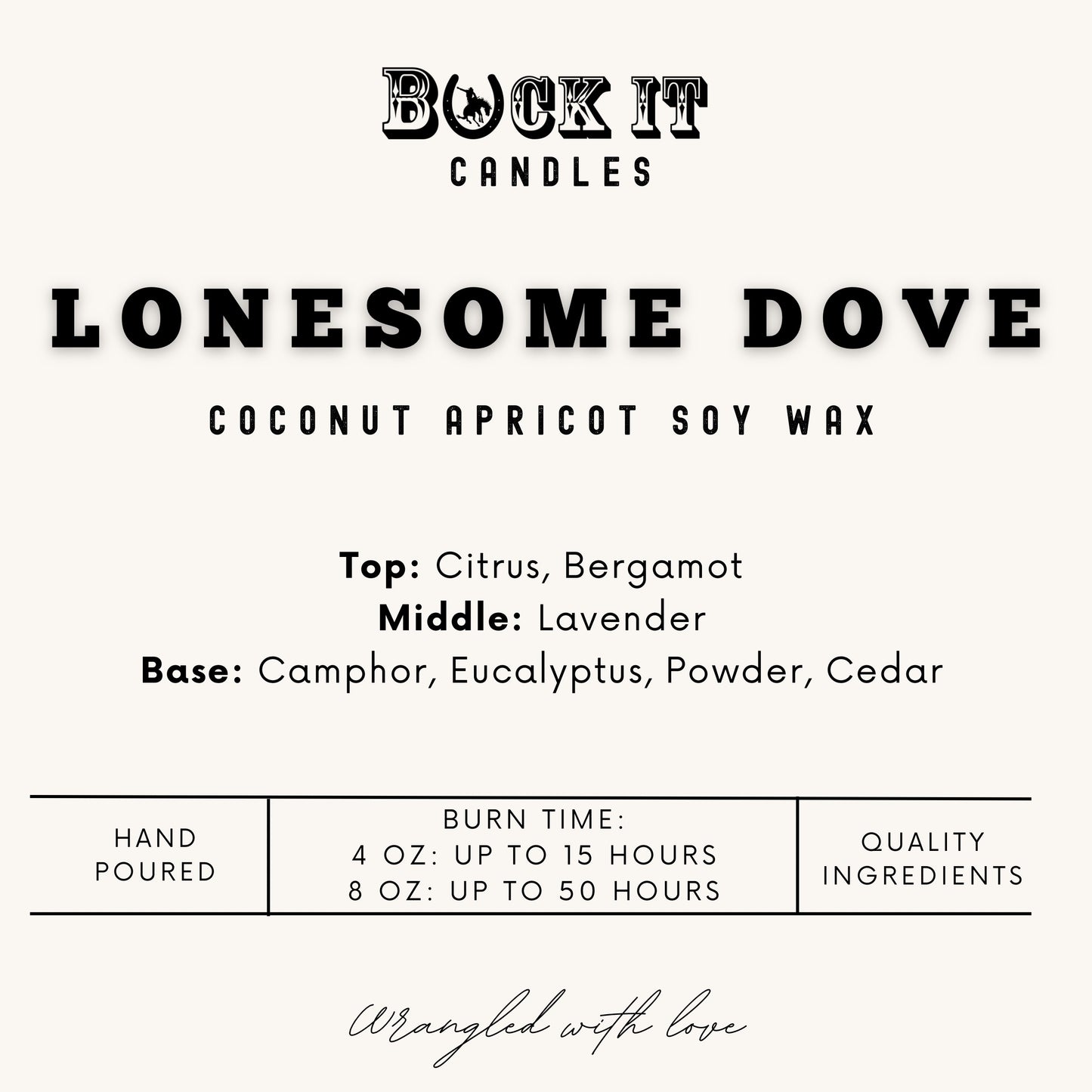 Lonesome Dove (Lavender Scent): Western/Rustic Candles, Hand-Poured in Arizona, Coconut Apricot Soy Wax