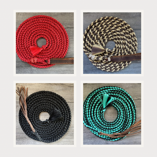 CUSTOM Mule Tape Mecate - Made to Order (popper styles vary)