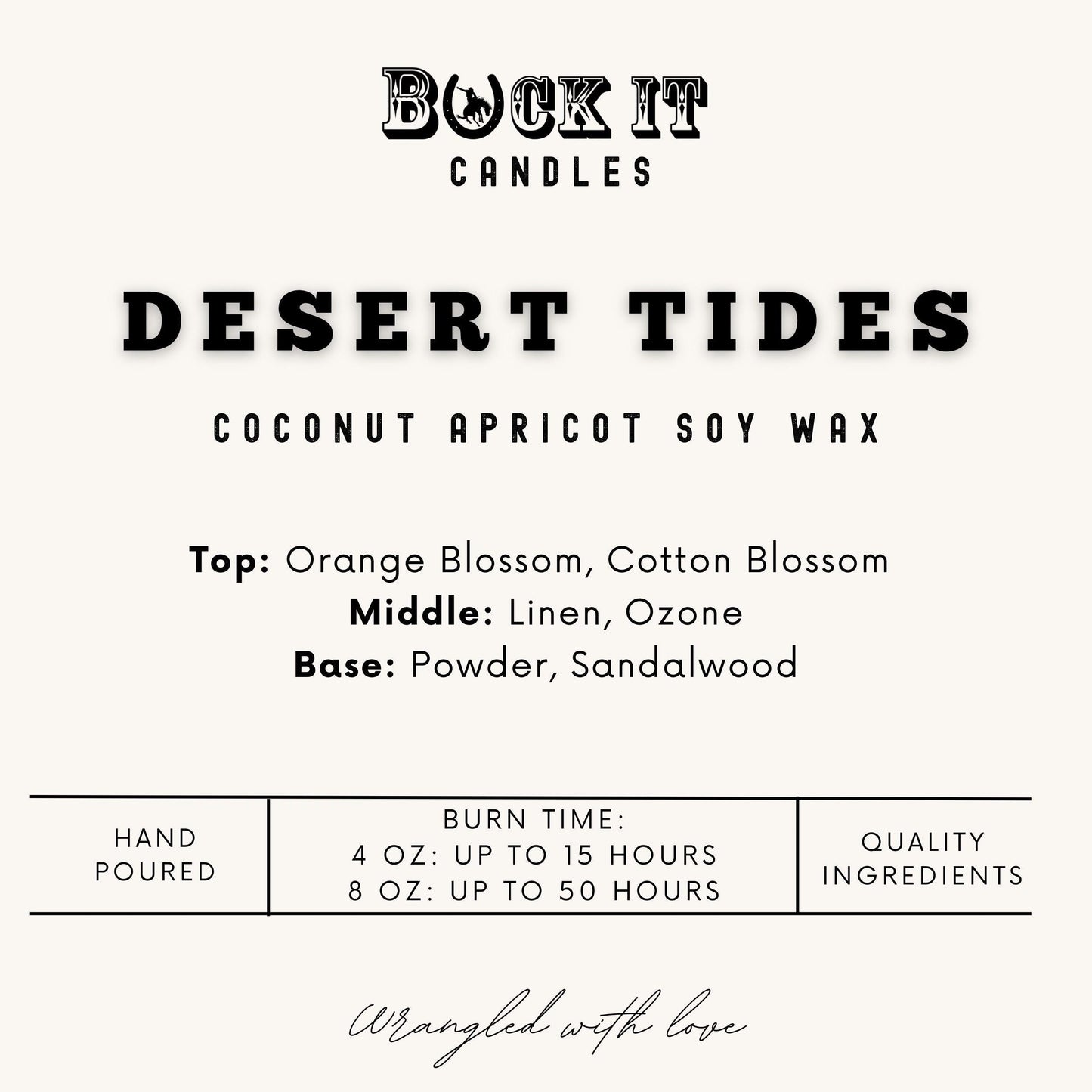 Desert Tides (Beach Linen Scent): Western Candles, Rustic Candles, Hand-Poured in Arizona, Coconut Apricot Soy Wax