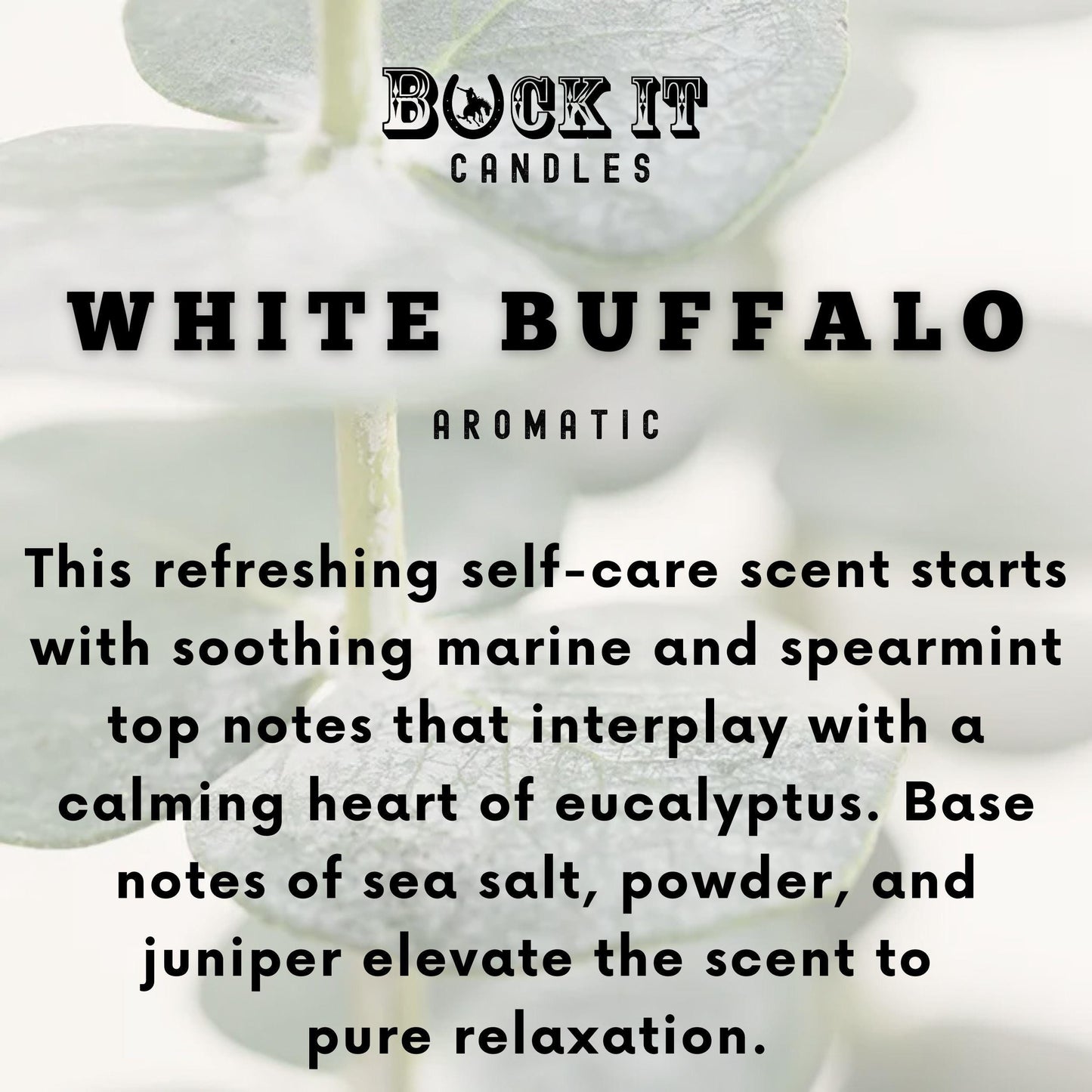 White Buffalo (Eucalyptus Scent): Western Candles, Rustic Candles, Hand-Poured in Arizona, Coconut Apricot Soy Wax