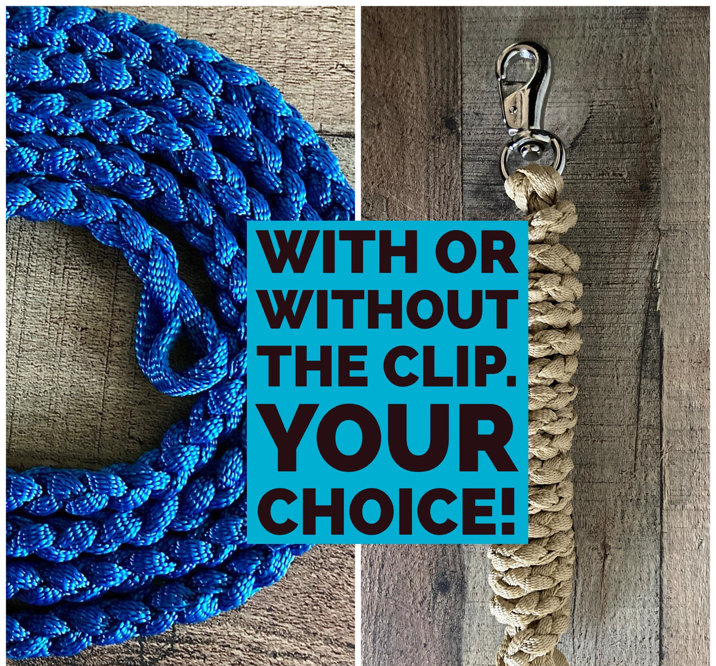 Mule Tape Lunge Line with Leather Popper - Option to include Bull Snap - Assorted colors