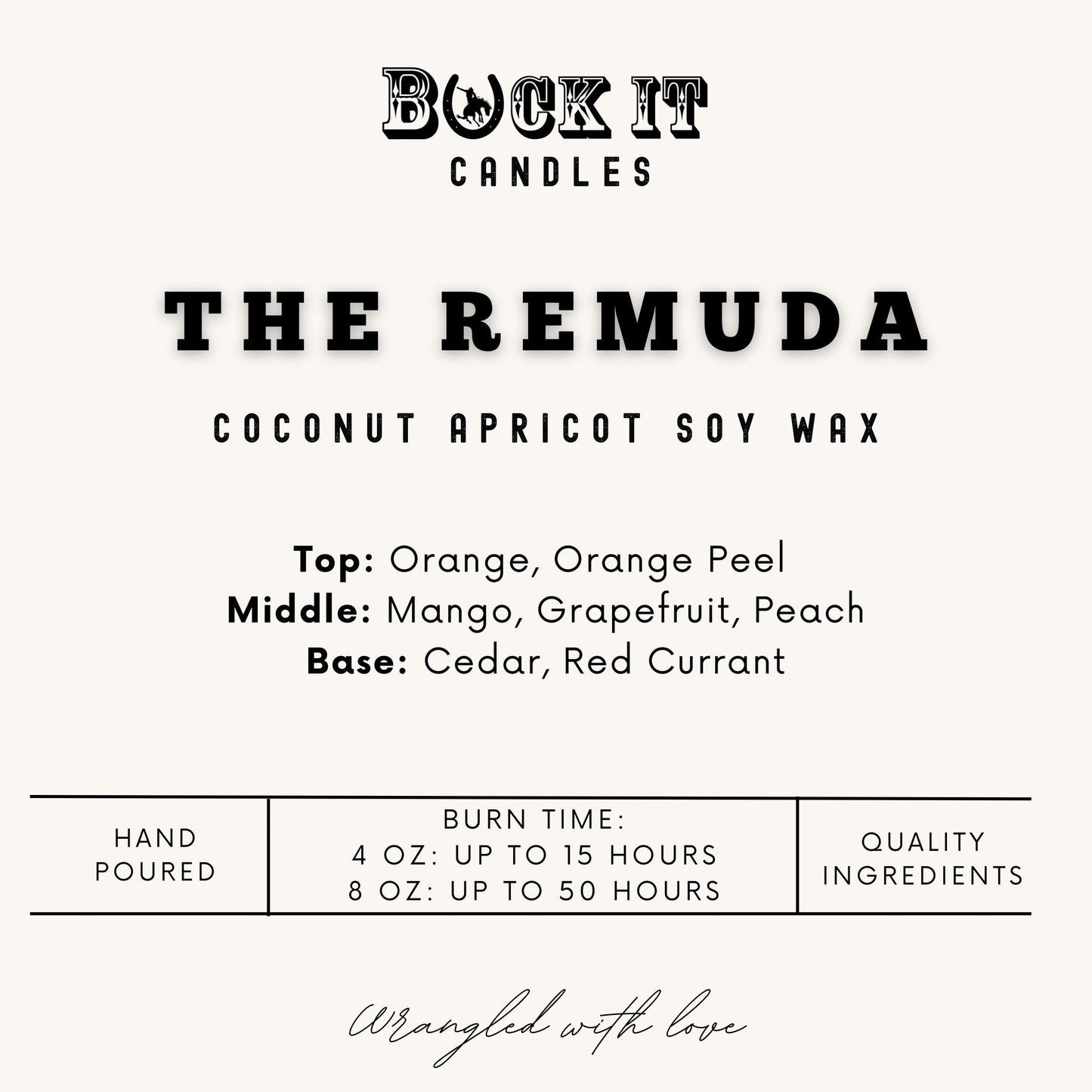 The Remuda (Grapefruit and Mangosteen Scent): Western Candles, Rustic Candles, Hand-Poured in Arizona, Coconut Apricot Soy Wax