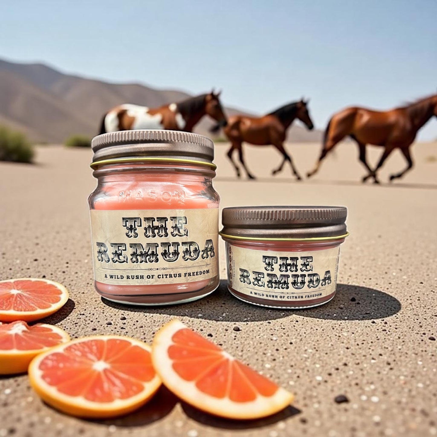 The Remuda (Grapefruit and Mangosteen Scent): Western Candles, Rustic Candles, Hand-Poured in Arizona, Coconut Apricot Soy Wax