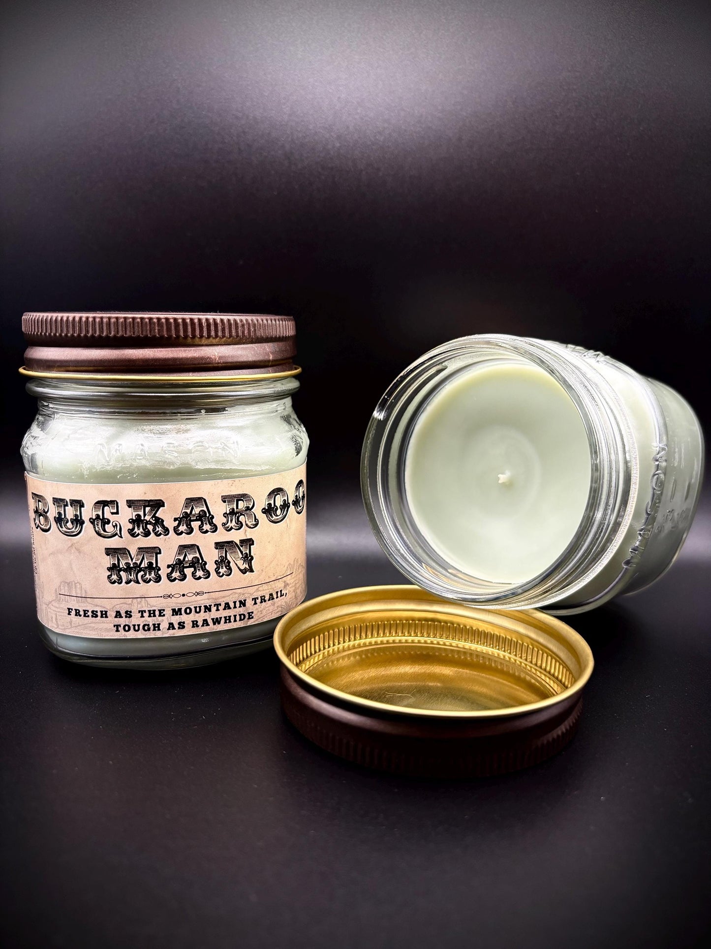 Buckaroo Man (Arctic Ivy Scent): Western Candles, Rustic Candles, Hand-Poured in Arizona, Coconut Apricot Soy Wax