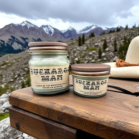Buckaroo Man (Arctic Ivy Scent): Western Candles, Rustic Candles, Hand-Poured in Arizona, Coconut Apricot Soy Wax