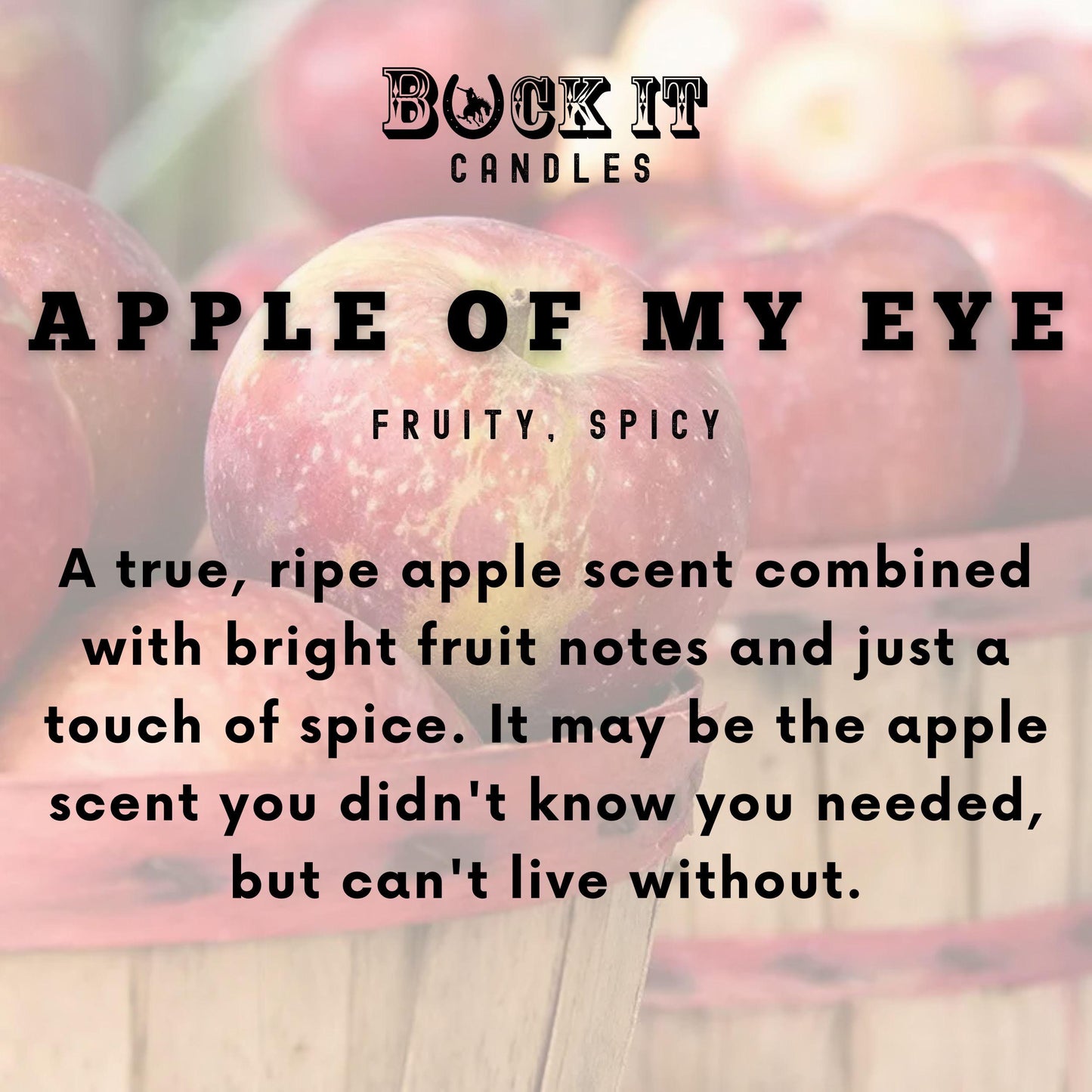 Apple Of My Eye (Apple Harvest Scent): Western Candles, Rustic Candles, Hand-Poured in Arizona, Coconut Apricot Soy Wax