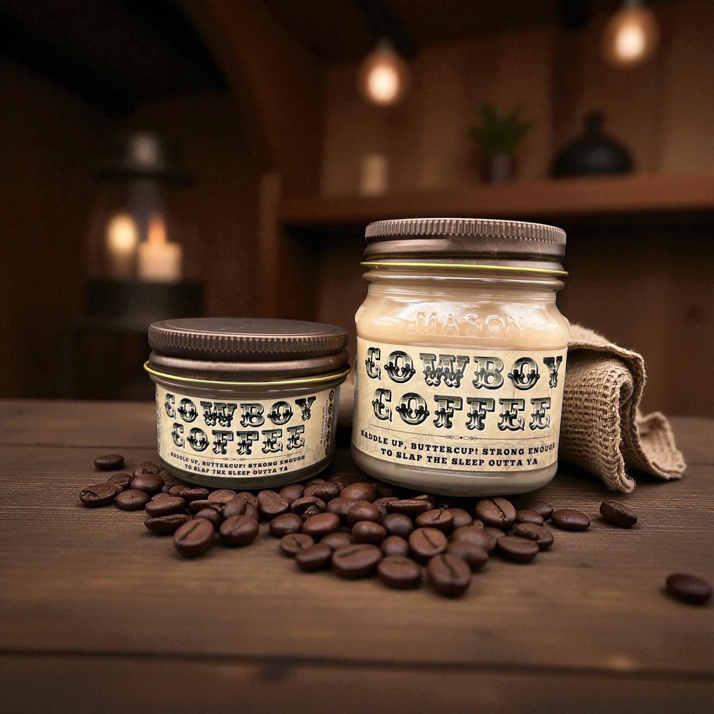 Cowboy Coffee (Fresh Coffee Scent): Western Candles, Rustic Candles, Hand-Poured in Arizona, Coconut Apricot Soy Wax