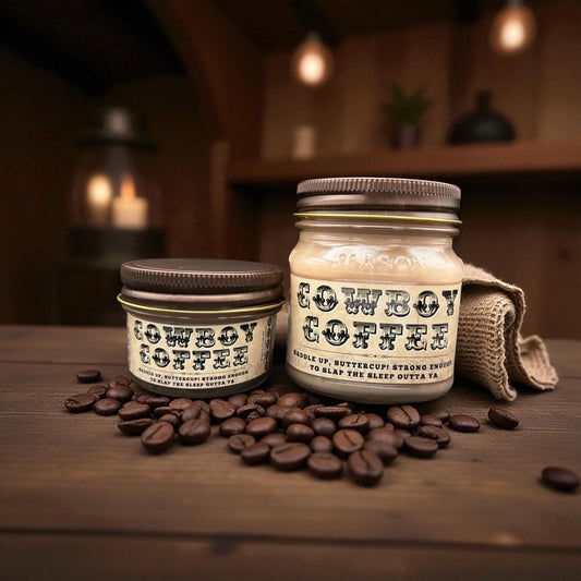 Cowboy Coffee (Fresh Coffee Scent): Western Candles, Rustic Candles, Hand-Poured in Arizona, Coconut Apricot Soy Wax