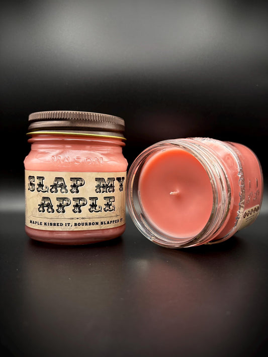 Slap My Apple (Apple and Maple Bourbon Scent): Western Candles, Rustic Candles, Hand-Poured in Arizona, Coconut Apricot Soy Wax