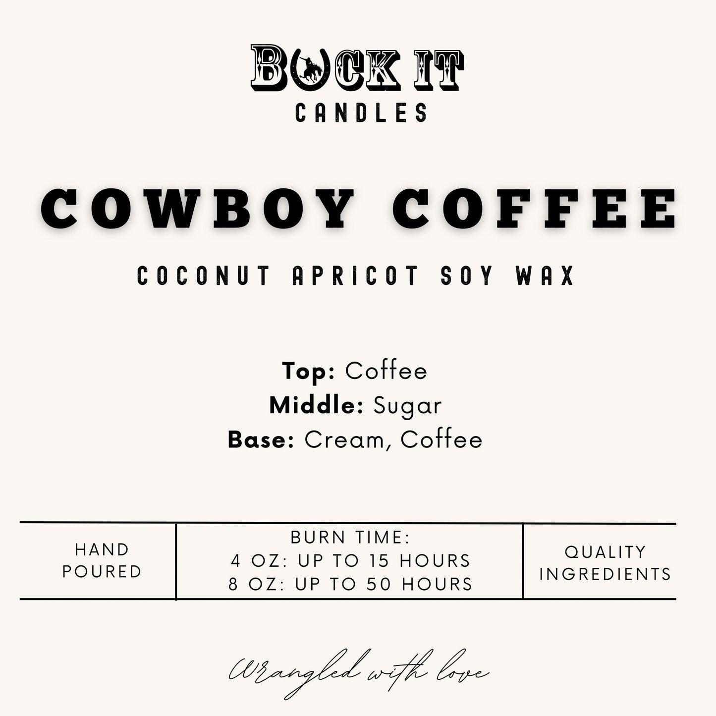 Cowboy Coffee (Fresh Coffee Scent): Western Candles, Rustic Candles, Hand-Poured in Arizona, Coconut Apricot Soy Wax