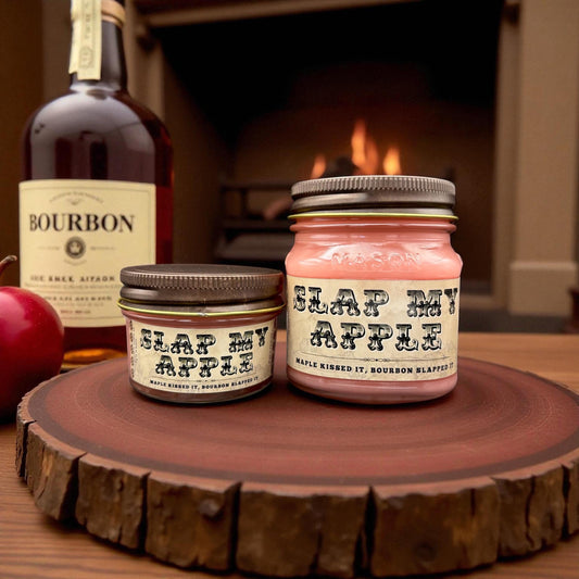 Slap My Apple (Apple and Maple Bourbon Scent): Western Candles, Rustic Candles, Hand-Poured in Arizona, Coconut Apricot Soy Wax