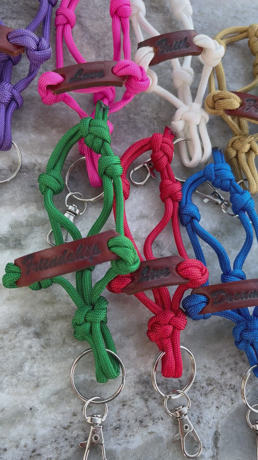 Words of Inspiration Leather Halter Keychain - Gift Items